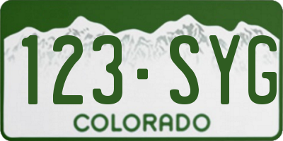CO license plate 123SYG