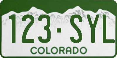 CO license plate 123SYL