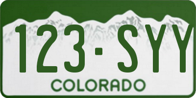 CO license plate 123SYY