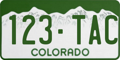 CO license plate 123TAC