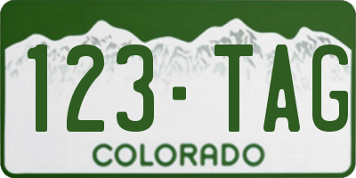 CO license plate 123TAG