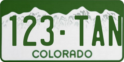 CO license plate 123TAN
