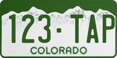 CO license plate 123TAP