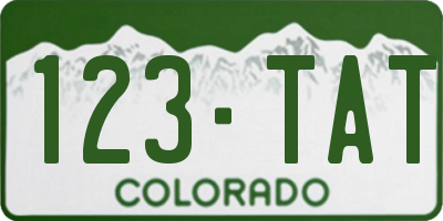 CO license plate 123TAT