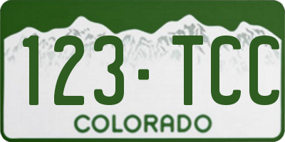 CO license plate 123TCC