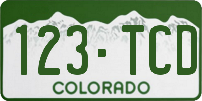 CO license plate 123TCD