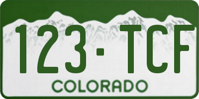 CO license plate 123TCF