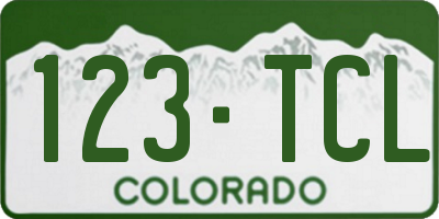 CO license plate 123TCL