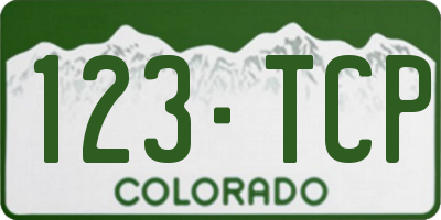 CO license plate 123TCP
