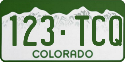 CO license plate 123TCQ