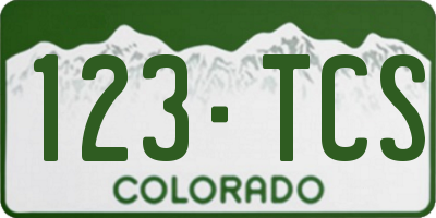 CO license plate 123TCS