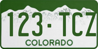 CO license plate 123TCZ