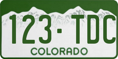 CO license plate 123TDC