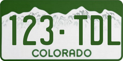 CO license plate 123TDL