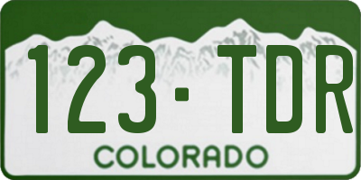 CO license plate 123TDR