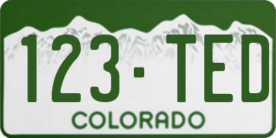 CO license plate 123TED