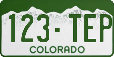 CO license plate 123TEP