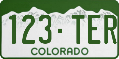 CO license plate 123TER