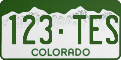 CO license plate 123TES