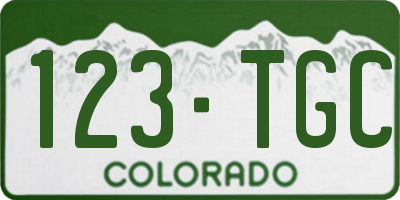 CO license plate 123TGC