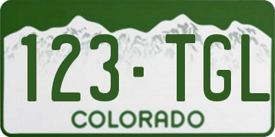 CO license plate 123TGL