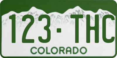 CO license plate 123THC