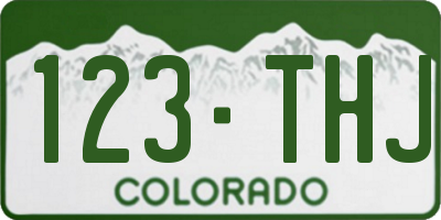 CO license plate 123THJ