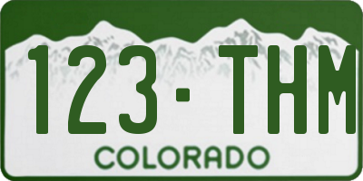 CO license plate 123THM