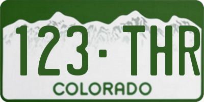 CO license plate 123THR