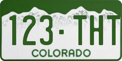 CO license plate 123THT