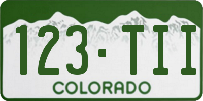 CO license plate 123TII