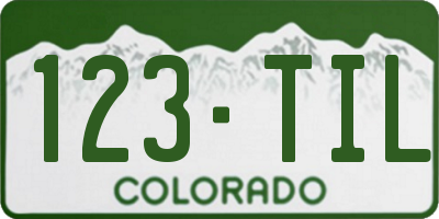 CO license plate 123TIL