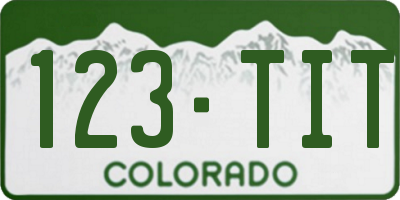 CO license plate 123TIT