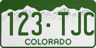 CO license plate 123TJC