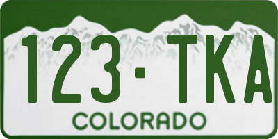 CO license plate 123TKA