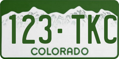 CO license plate 123TKC