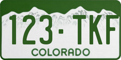 CO license plate 123TKF