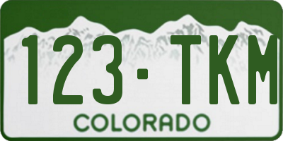 CO license plate 123TKM