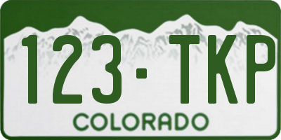 CO license plate 123TKP