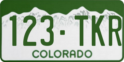CO license plate 123TKR