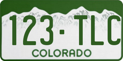 CO license plate 123TLC