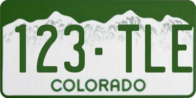 CO license plate 123TLE