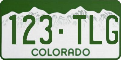 CO license plate 123TLG