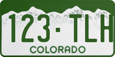 CO license plate 123TLH