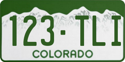 CO license plate 123TLI