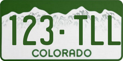 CO license plate 123TLL