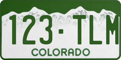 CO license plate 123TLM