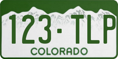 CO license plate 123TLP