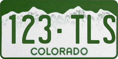 CO license plate 123TLS