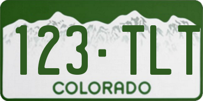 CO license plate 123TLT